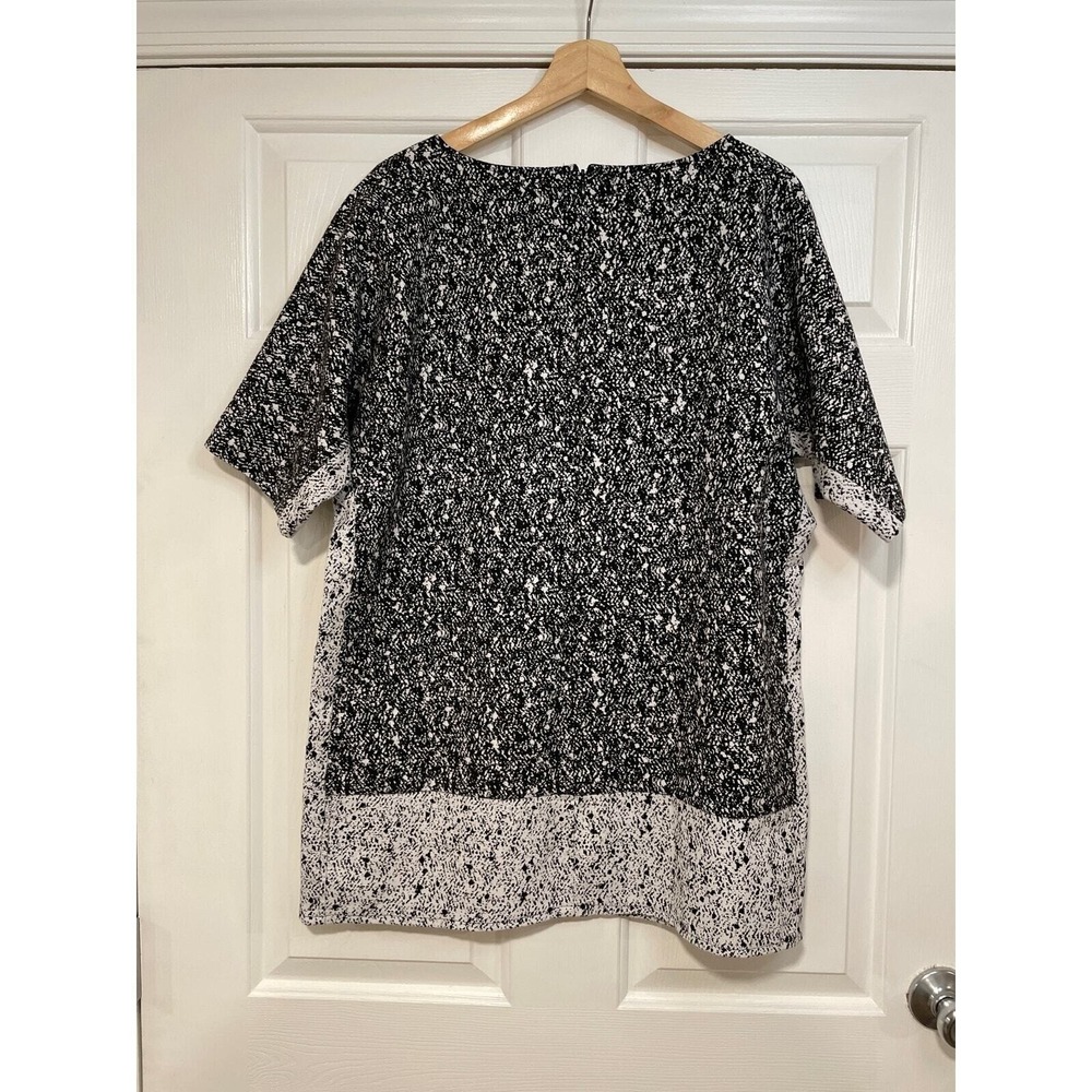 Banana Republic Boxy Loose Mod Shift Mini Dress Black White XL 14 Chic Lagenlook - Picture 3 of 6